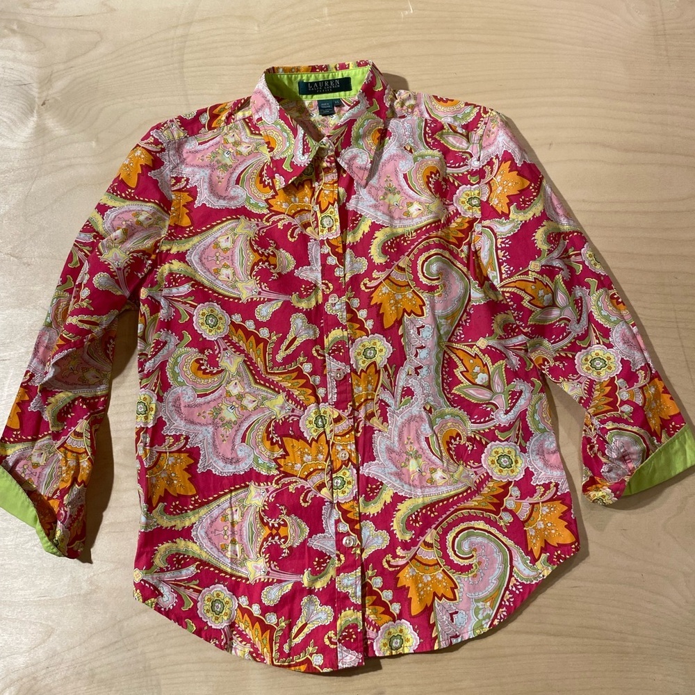 Lauren Ralph Lauren Button Up Shirt P/S (JR) - Picture 9 of 14